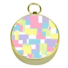 Mod Pastel Geometric Gold Compass by StuffOrSomething