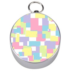 Mod Pastel Geometric Silver Compass by StuffOrSomething