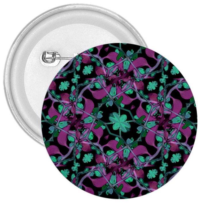 Floral Arabesque Pattern 3  Button