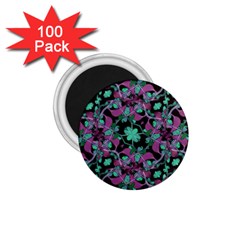 Floral Arabesque Pattern 1 75  Button Magnet (100 Pack) by dflcprints