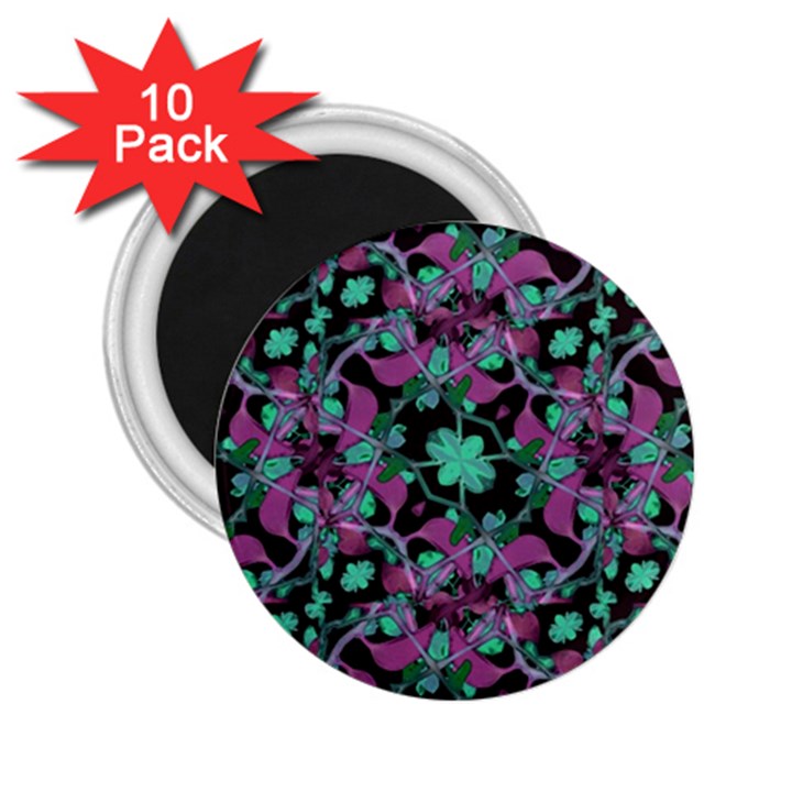 Floral Arabesque Pattern 2.25  Button Magnet (10 pack)