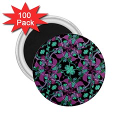 Floral Arabesque Pattern 2 25  Button Magnet (100 Pack) by dflcprints