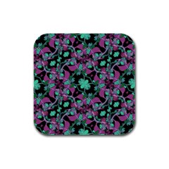 Floral Arabesque Pattern Drink Coasters 4 Pack (square) by dflcprints