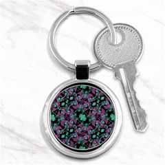 Floral Arabesque Pattern Key Chain (round) by dflcprints