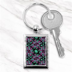 Floral Arabesque Pattern Key Chain (rectangle)