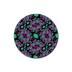 Floral Arabesque Pattern Drink Coaster (round)