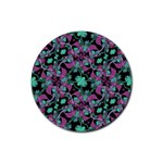 Floral Arabesque Pattern Drink Coasters 4 Pack (Round) Front