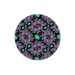 Floral Arabesque Pattern Magnet 3  (round) by dflcprints