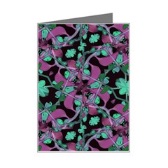 Floral Arabesque Pattern Mini Greeting Card by dflcprints