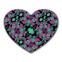 Floral Arabesque Pattern Mouse Pad (heart)