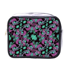 Floral Arabesque Pattern Mini Travel Toiletry Bag (one Side) by dflcprints