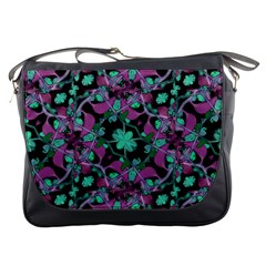 Floral Arabesque Pattern Messenger Bag by dflcprints