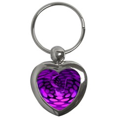 Abstract In Purple Key Chain (heart) by FunWithFibro