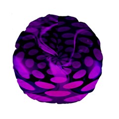 Abstract In Purple 15  Premium Round Cushion  by FunWithFibro