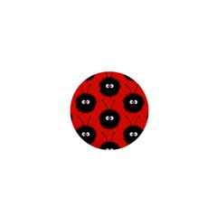 Red Cute Dazzled Bug Pattern 1  Mini Button Magnet by CreaturesStore