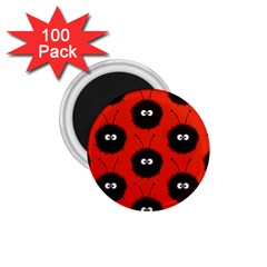 Red Cute Dazzled Bug Pattern 1 75  Button Magnet (100 Pack) by CreaturesStore