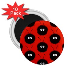 Red Cute Dazzled Bug Pattern 2 25  Button Magnet (10 Pack) by CreaturesStore