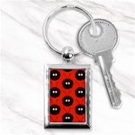 Red Cute Dazzled Bug Pattern Key Chain (Rectangle) Front