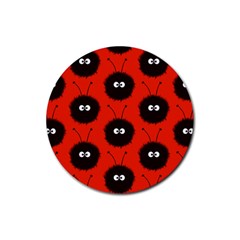 Red Cute Dazzled Bug Pattern Drink Coasters 4 Pack (round) by CreaturesStore