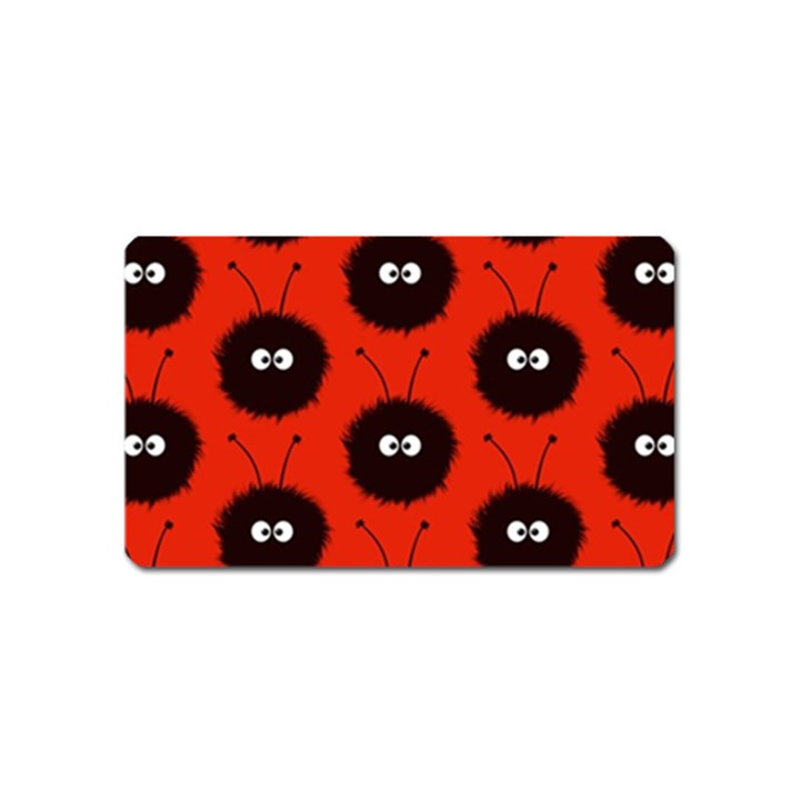 Red Cute Dazzled Bug Pattern Magnet (Name Card)