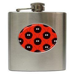 Red Cute Dazzled Bug Pattern Hip Flask by CreaturesStore