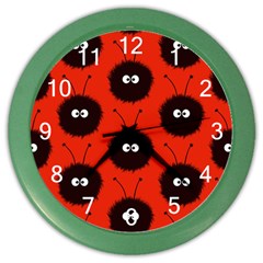 Red Cute Dazzled Bug Pattern Wall Clock (color) by CreaturesStore