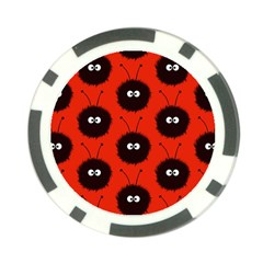 Red Cute Dazzled Bug Pattern Poker Chip by CreaturesStore