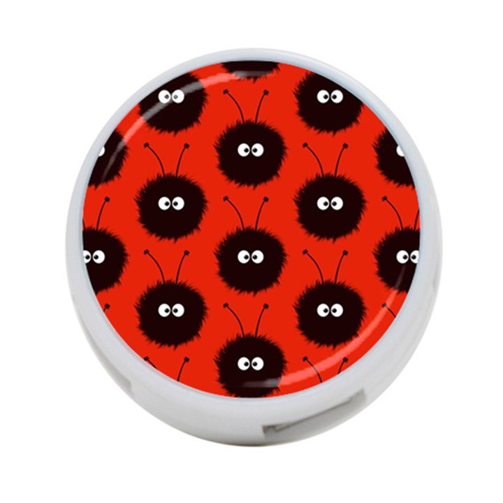 Red Cute Dazzled Bug Pattern 4-Port USB Hub (Two Sides)