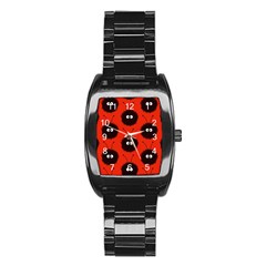 Red Cute Dazzled Bug Pattern Stainless Steel Barrel Watch by CreaturesStore