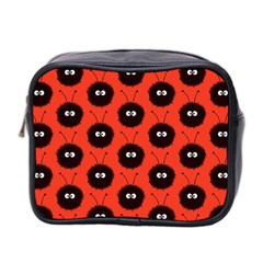 Red Cute Dazzled Bug Pattern Mini Travel Toiletry Bag (two Sides) by CreaturesStore