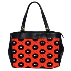 Red Cute Dazzled Bug Pattern Oversize Office Handbag (two Sides) by CreaturesStore