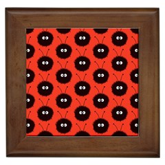 Red Cute Dazzled Bug Pattern Framed Ceramic Tile