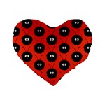 Red Cute Dazzled Bug Pattern 16  Premium Heart Shape Cushion  Front