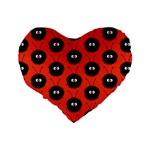 Red Cute Dazzled Bug Pattern 16  Premium Heart Shape Cushion  Back