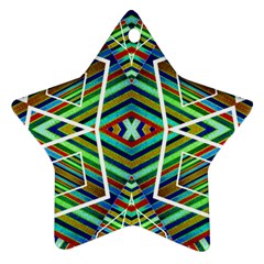 Colorful Geometric Abstract Pattern Star Ornament by dflcprints