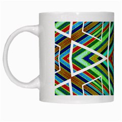 Colorful Geometric Abstract Pattern White Coffee Mug