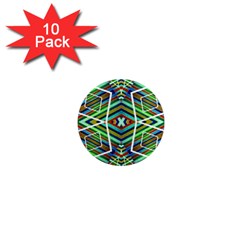 Colorful Geometric Abstract Pattern 1  Mini Button Magnet (10 Pack)