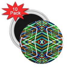 Colorful Geometric Abstract Pattern 2 25  Button Magnet (10 Pack)