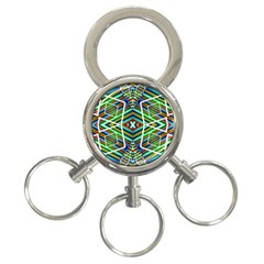 Colorful Geometric Abstract Pattern 3-ring Key Chain by dflcprints