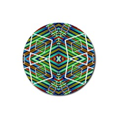 Colorful Geometric Abstract Pattern Drink Coaster (round)