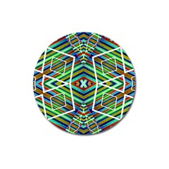 Colorful Geometric Abstract Pattern Magnet 3  (round) by dflcprints