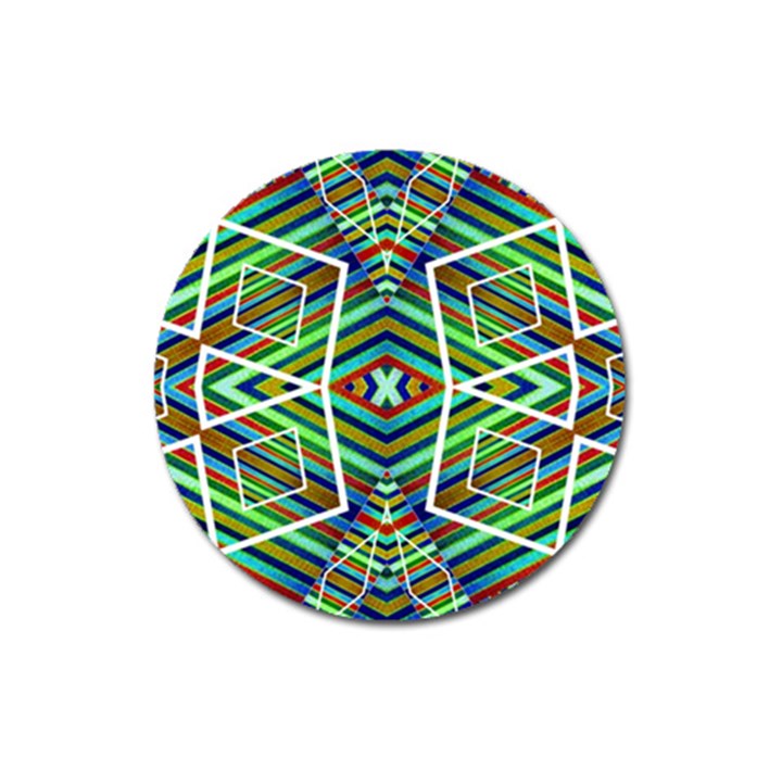 Colorful Geometric Abstract Pattern Magnet 3  (Round)