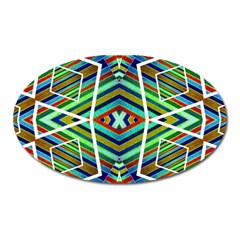 Colorful Geometric Abstract Pattern Magnet (oval)