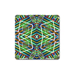 Colorful Geometric Abstract Pattern Magnet (square)