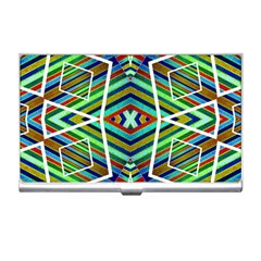 Colorful Geometric Abstract Pattern Business Card Holder