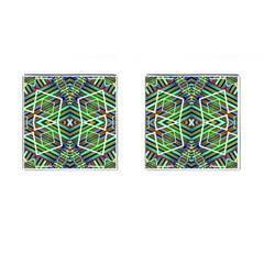 Colorful Geometric Abstract Pattern Cufflinks (square)