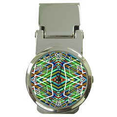 Colorful Geometric Abstract Pattern Money Clip With Watch by dflcprints