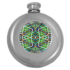 Colorful Geometric Abstract Pattern Hip Flask (round) by dflcprints