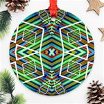 Colorful Geometric Abstract Pattern Round Ornament (Two Sides) Front