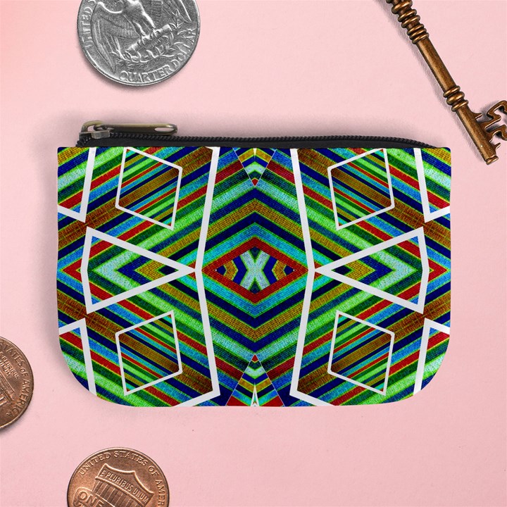 Colorful Geometric Abstract Pattern Coin Change Purse